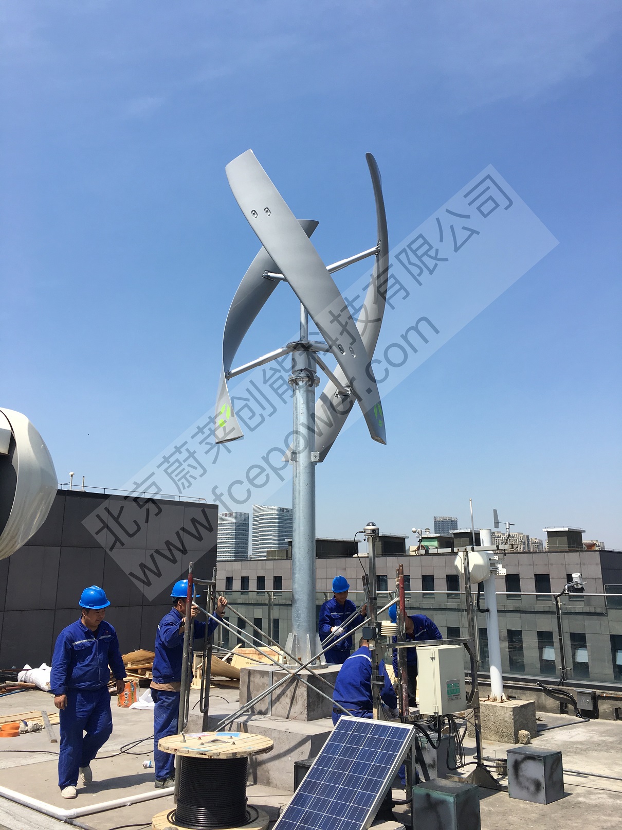 浙江省国家电网双创示范基地项目-屋顶垂直轴风力发电机组并网系统